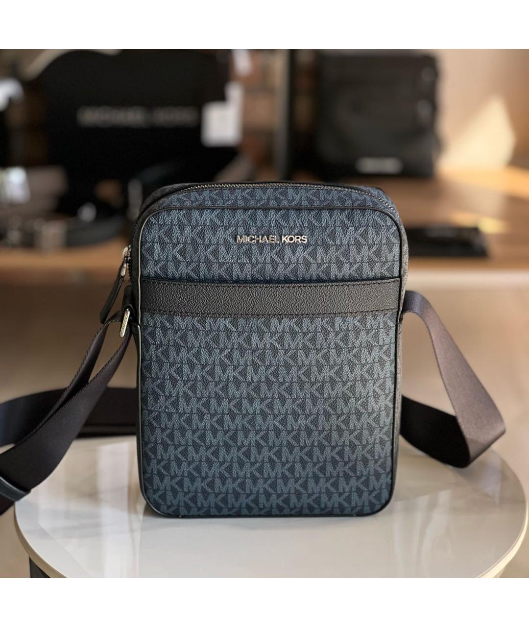 MICHAEL KORS Темно-синяя сумка на плечо из канвы, фото 5