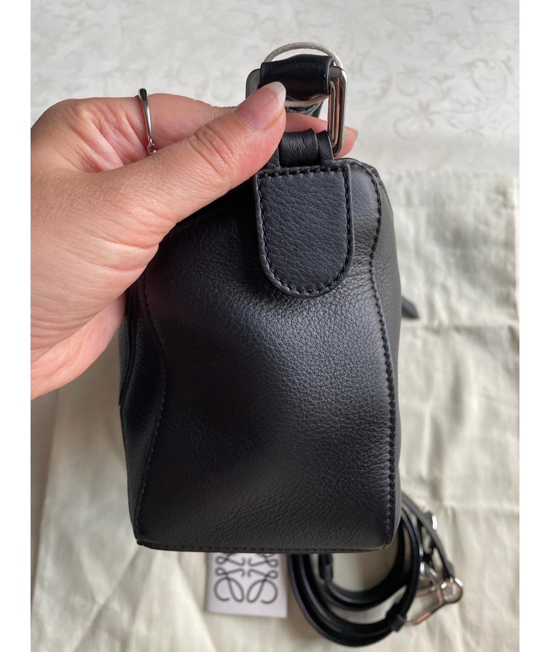 LOEWE Черная кожаная сумка тоут, фото 4