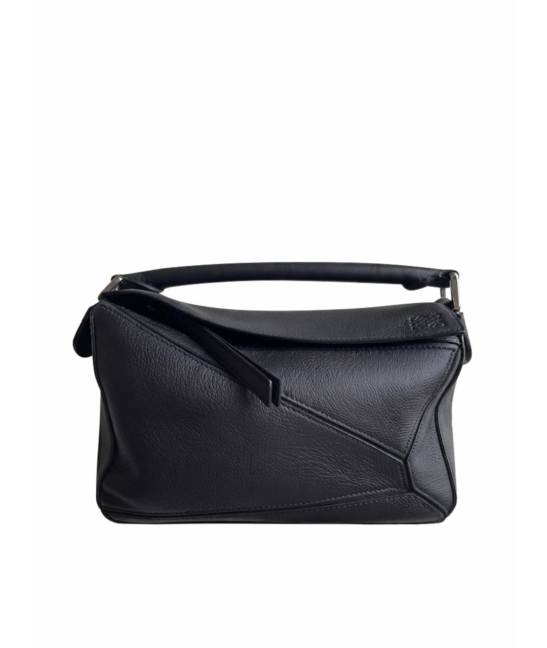 LOEWE Черная кожаная сумка тоут, фото 1