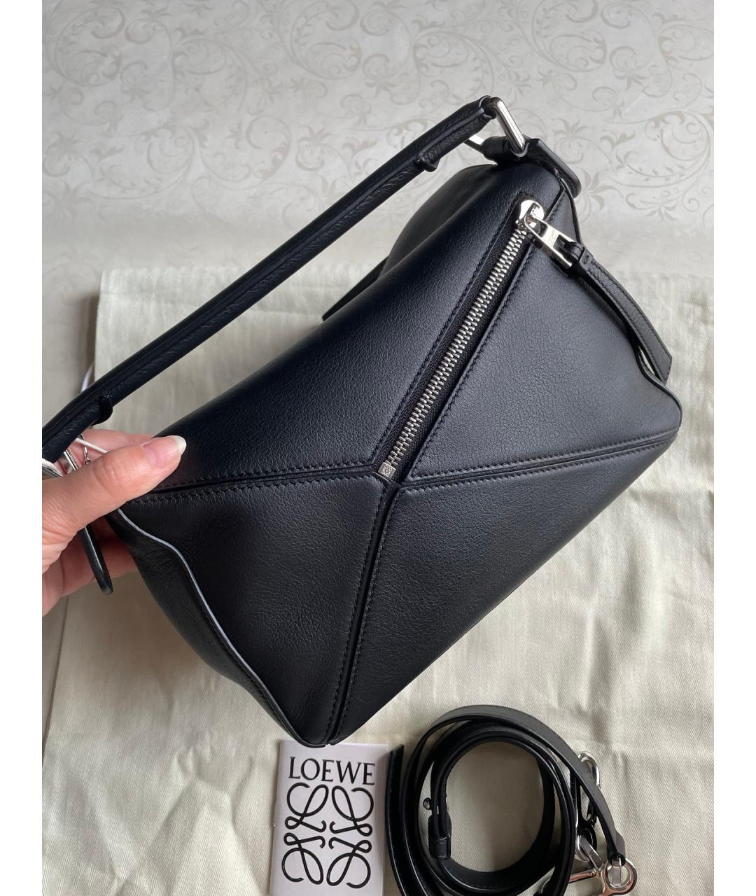 LOEWE Черная кожаная сумка тоут, фото 3