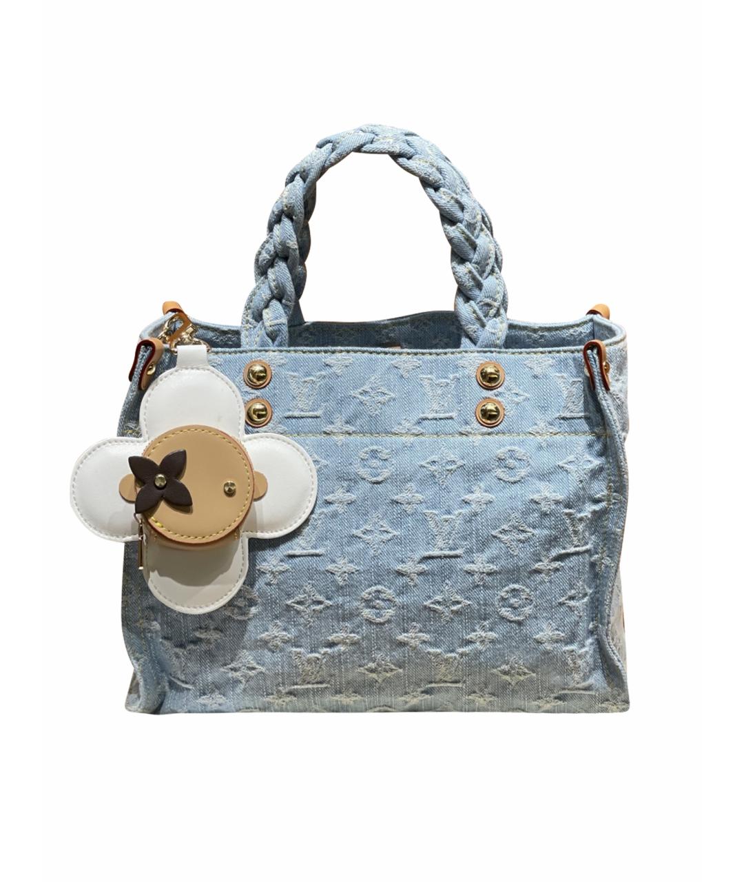 LOUIS VUITTON Синяя кожаная сумка тоут, фото 1