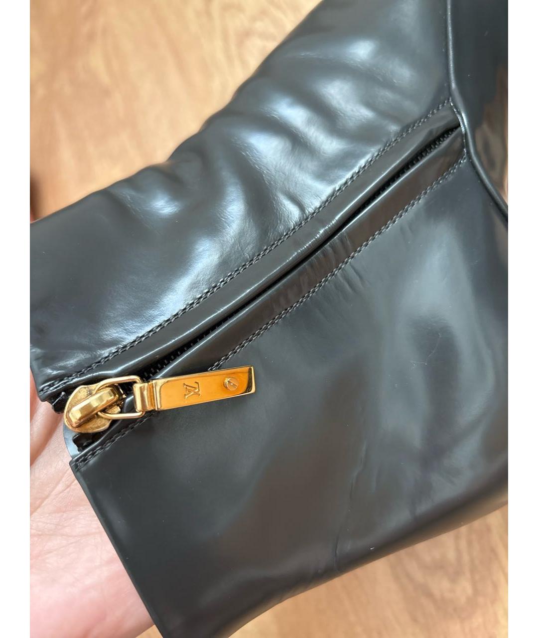 LOUIS VUITTON Антрацитовые кожаные ботильоны, фото 5