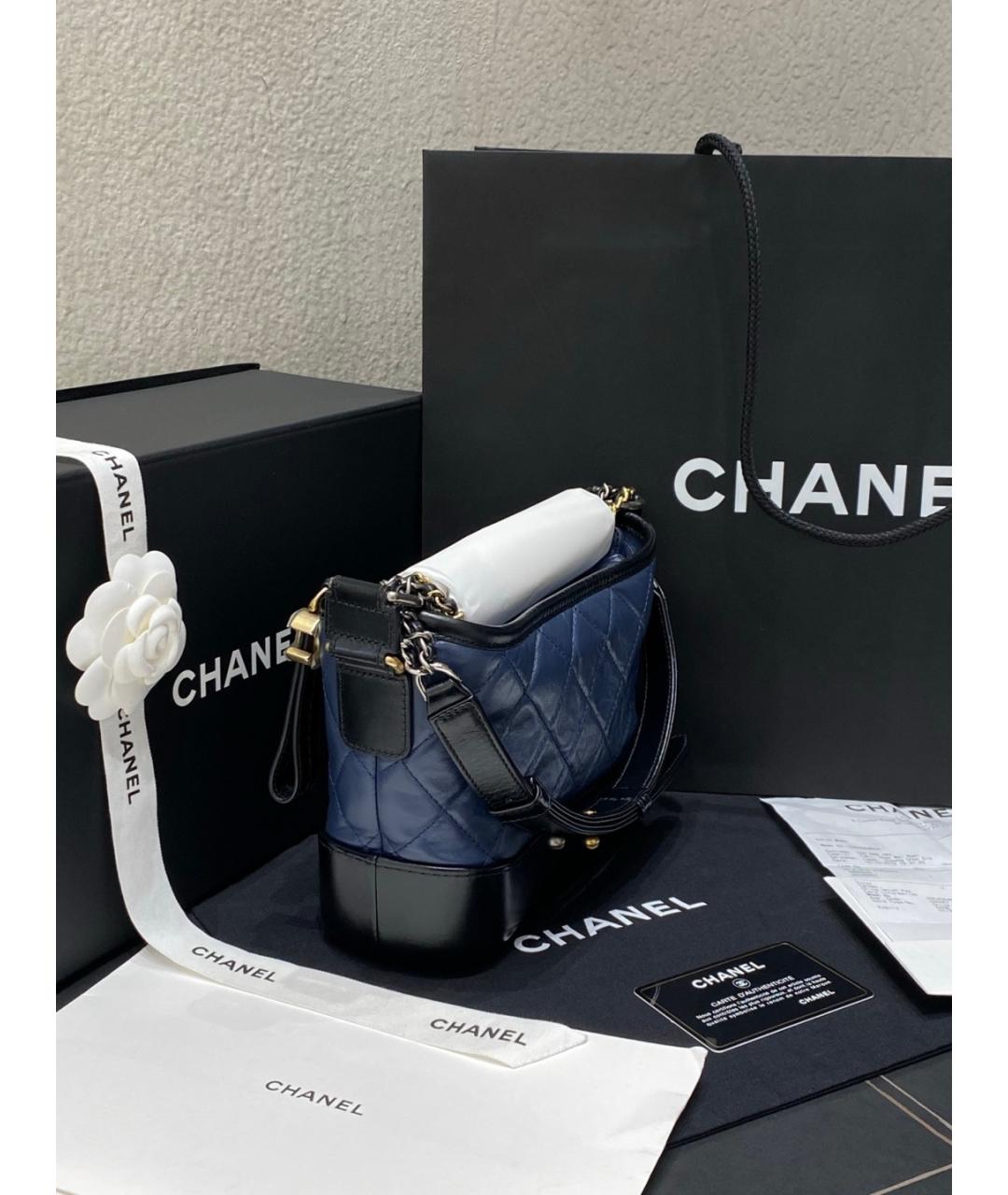 CHANEL Синяя кожаная сумка через плечо, фото 4