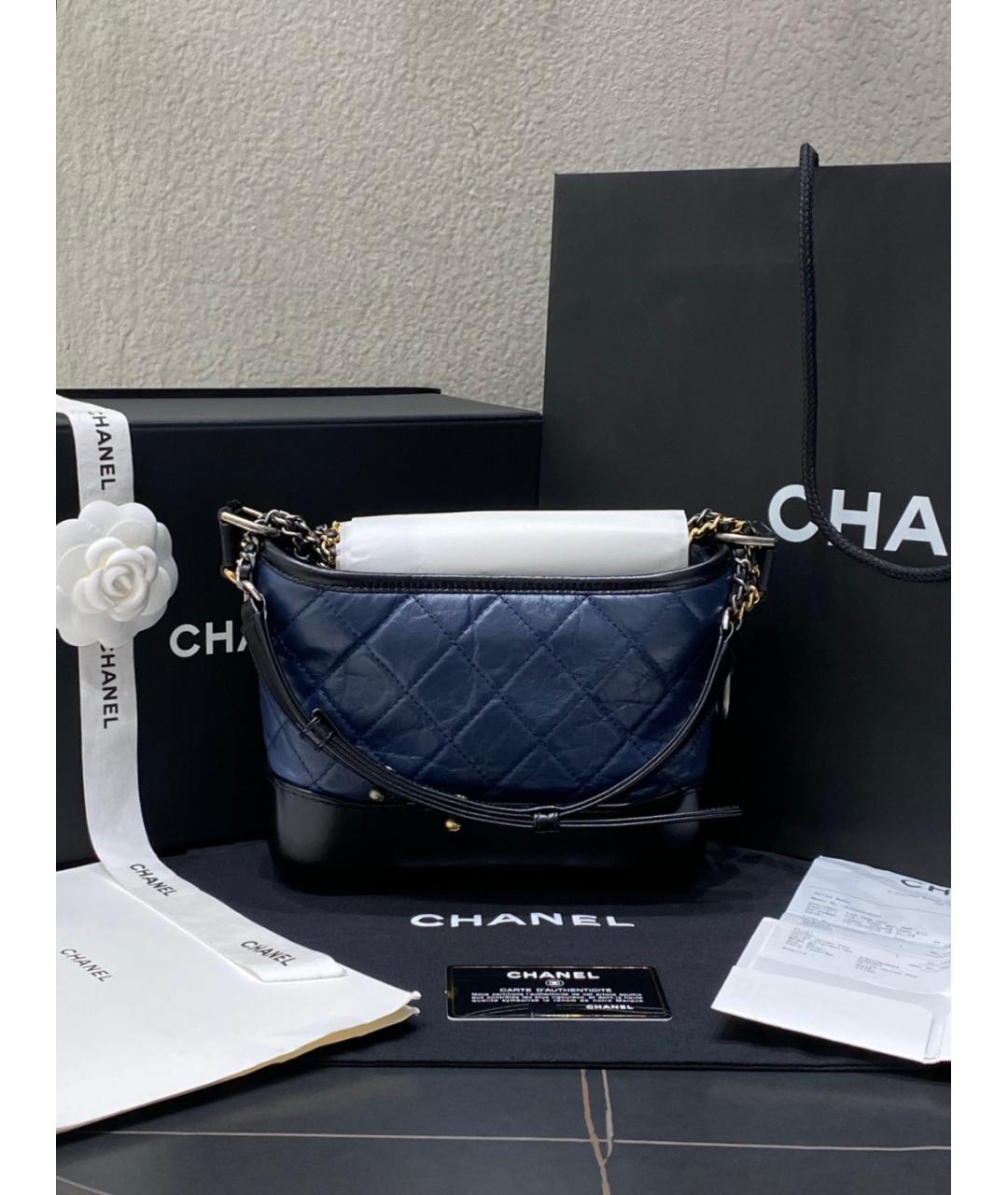 CHANEL Синяя кожаная сумка через плечо, фото 3