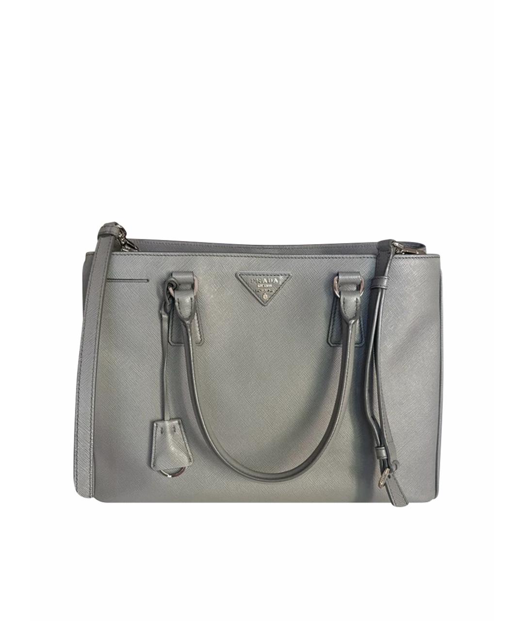 PRADA Серая кожаная сумка тоут, фото 1