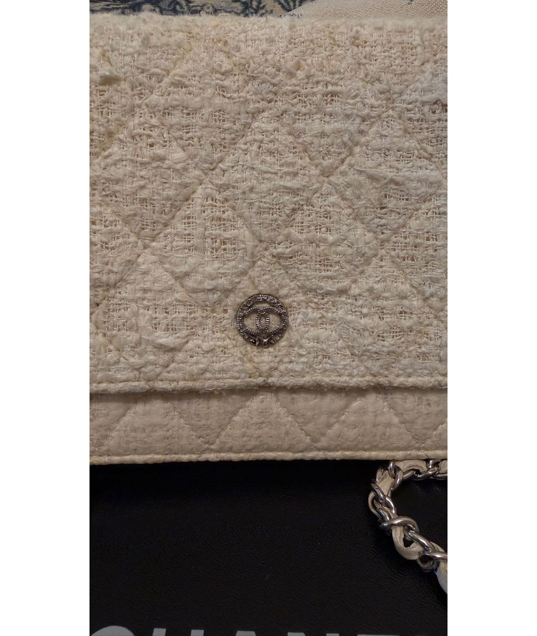 CHANEL Белая твидовая сумка через плечо, фото 2