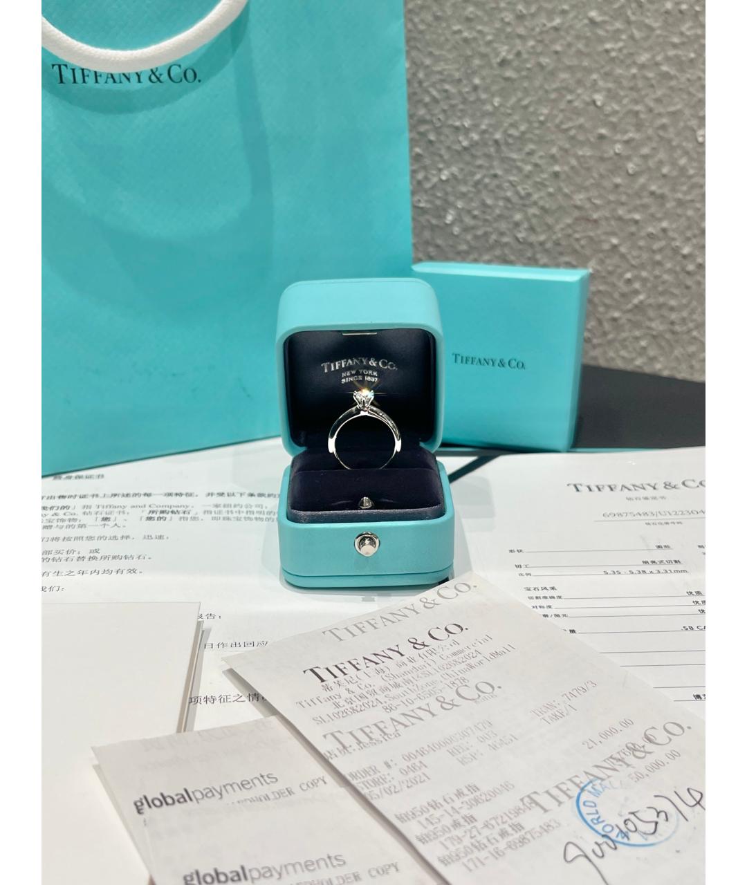 TIFFANY&CO Серебряное платиновое кольцо, фото 3