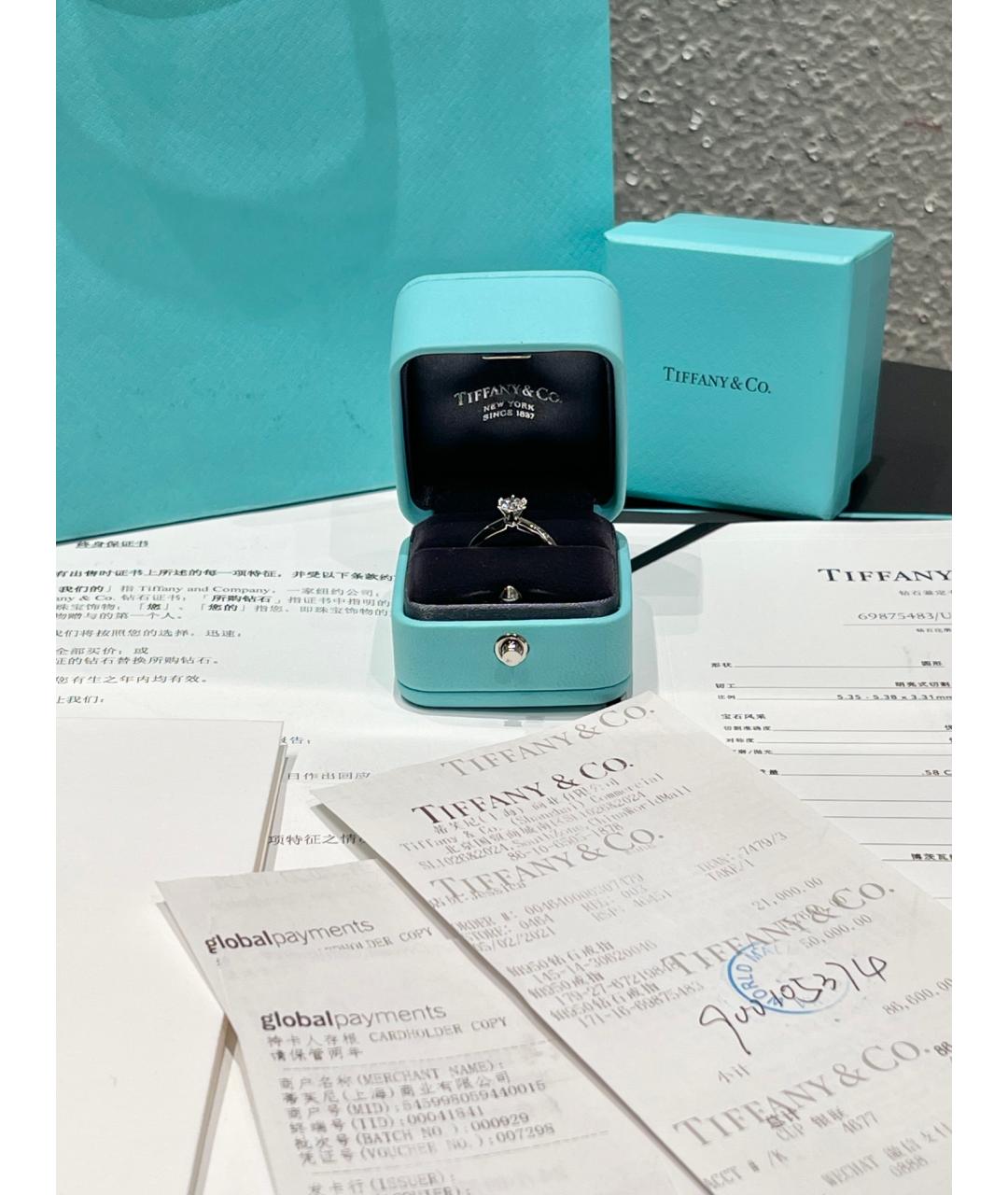 TIFFANY&CO Серебряное платиновое кольцо, фото 2