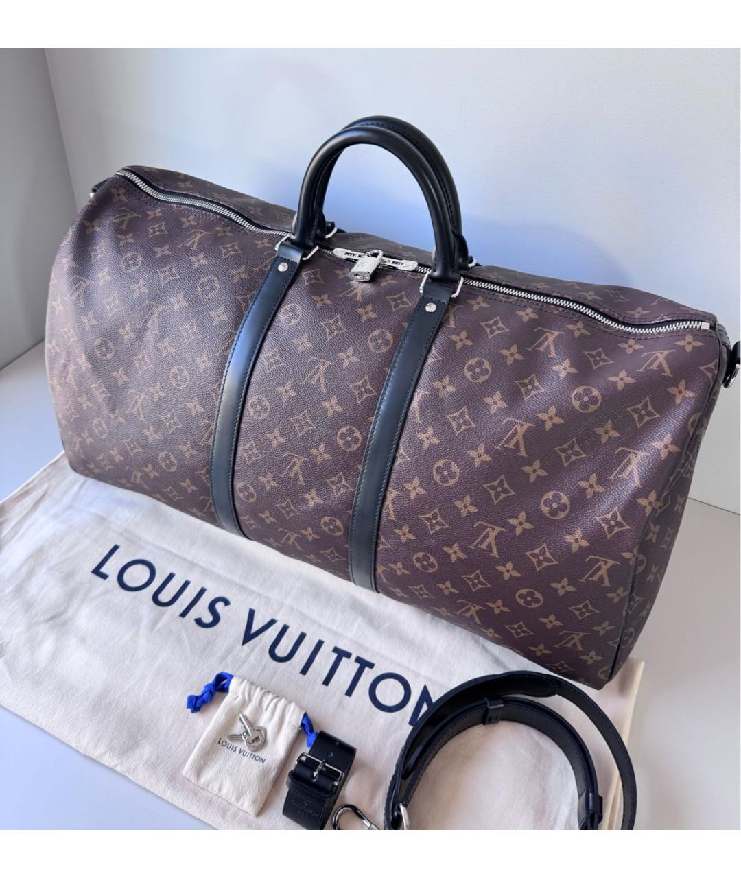 LOUIS VUITTON Коричневая дорожная/спортивная сумка из канвы, фото 2