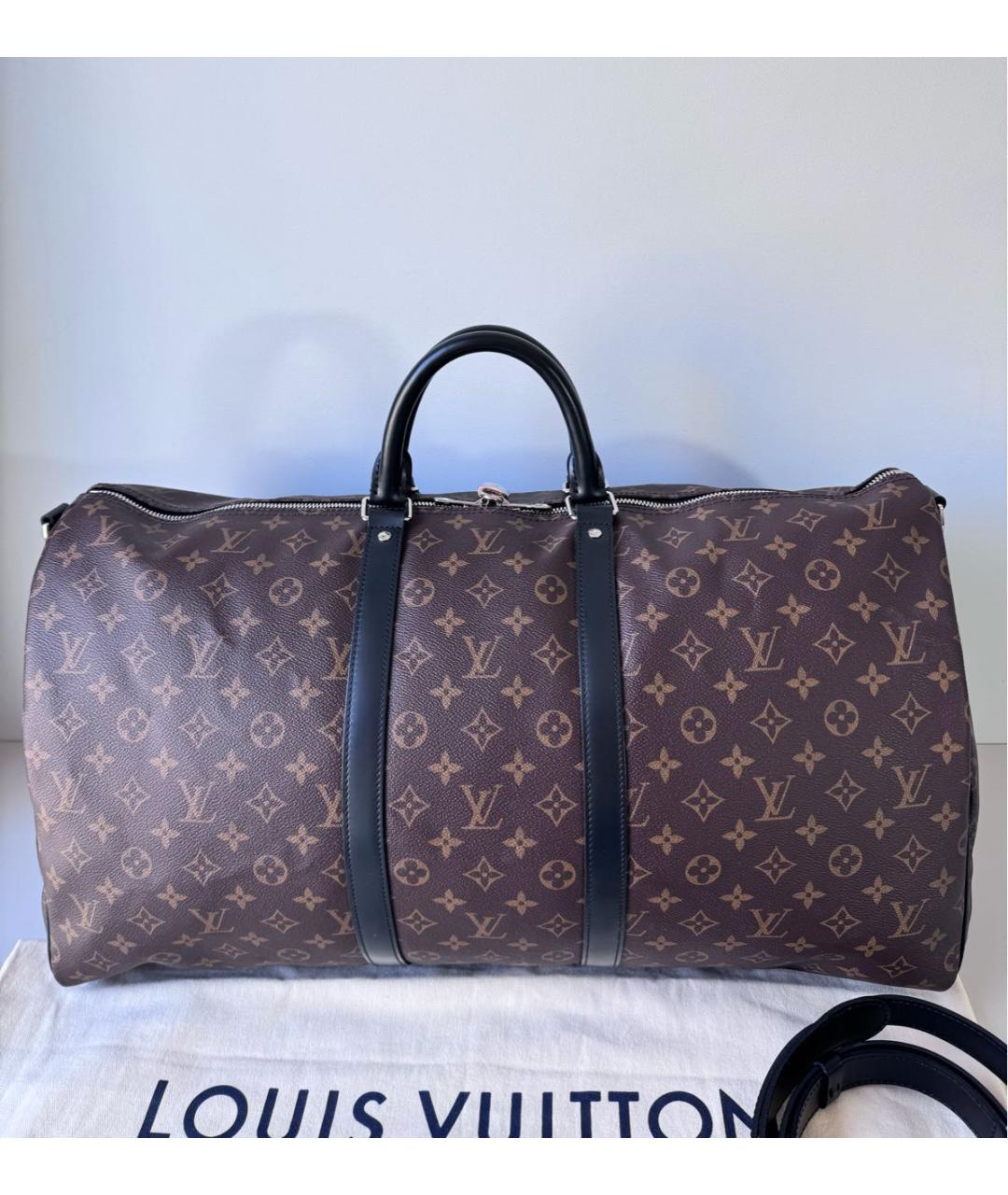 LOUIS VUITTON Коричневая дорожная/спортивная сумка из канвы, фото 3