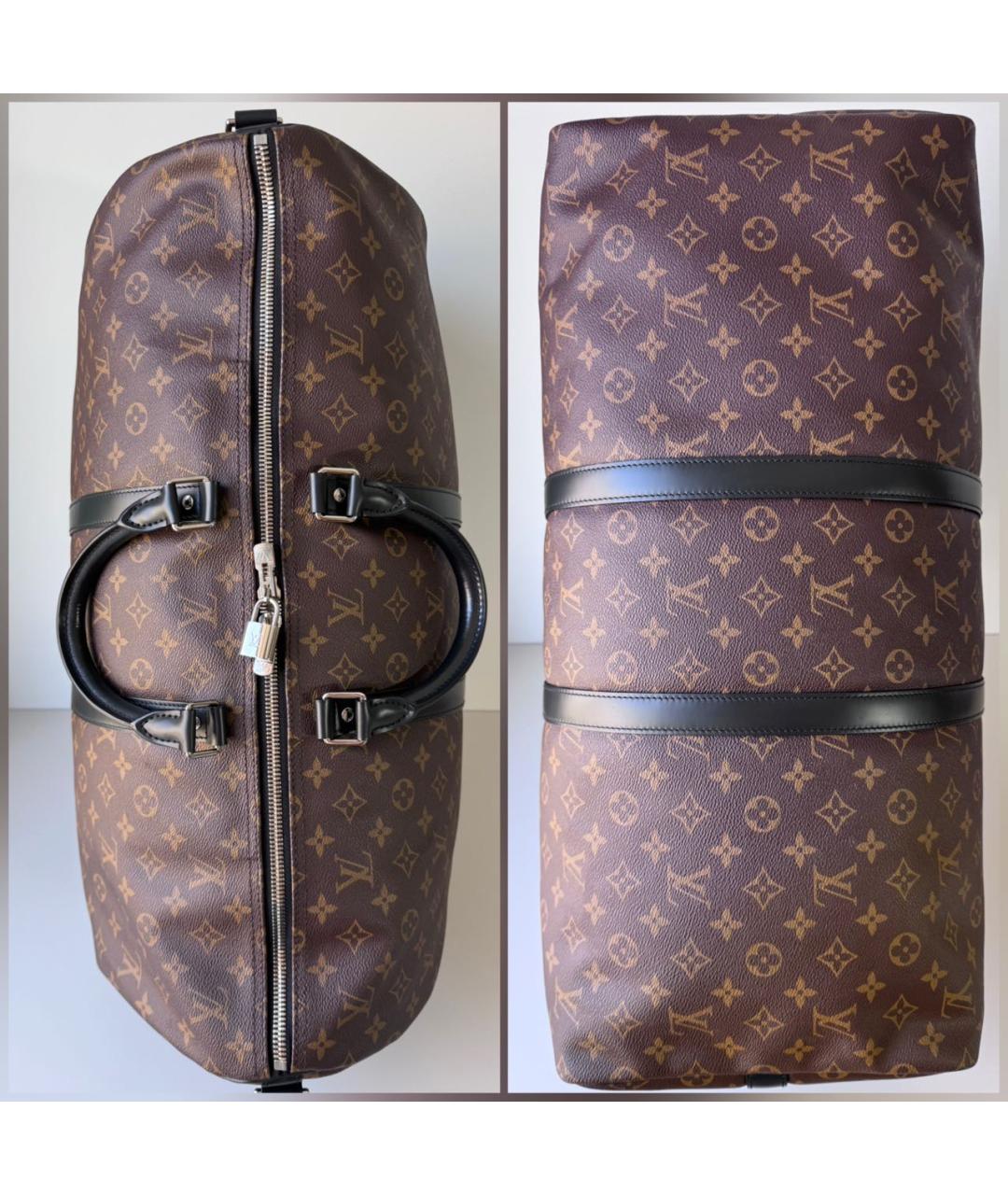 LOUIS VUITTON Коричневая дорожная/спортивная сумка из канвы, фото 6
