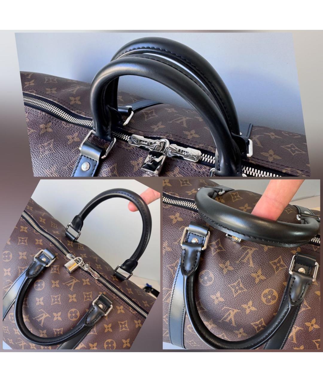 LOUIS VUITTON Коричневая дорожная/спортивная сумка из канвы, фото 7
