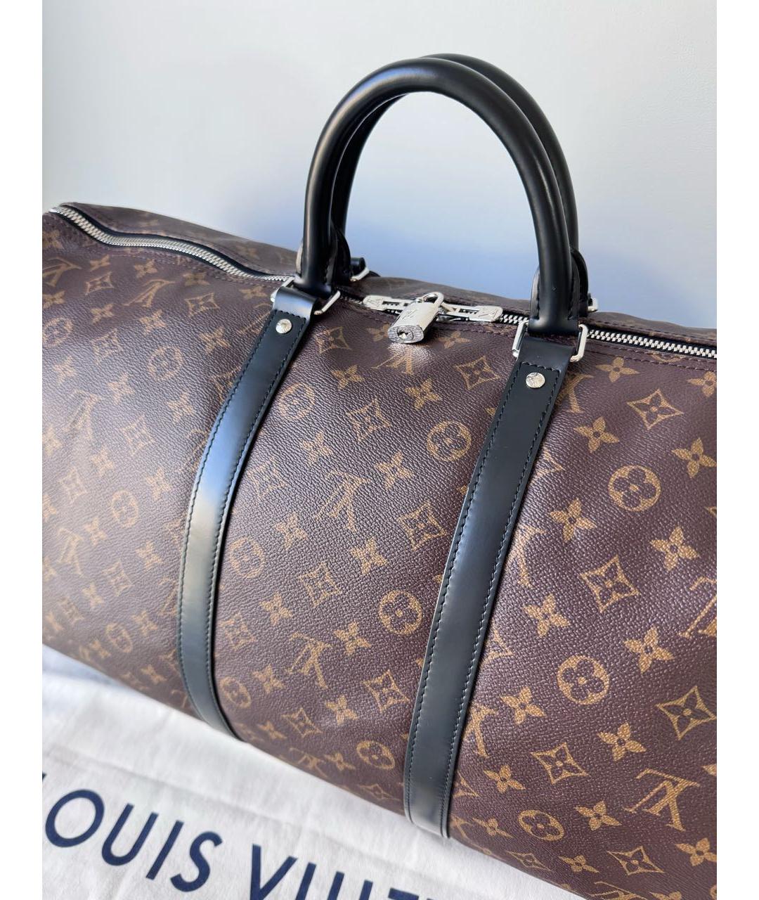 LOUIS VUITTON Коричневая дорожная/спортивная сумка из канвы, фото 4