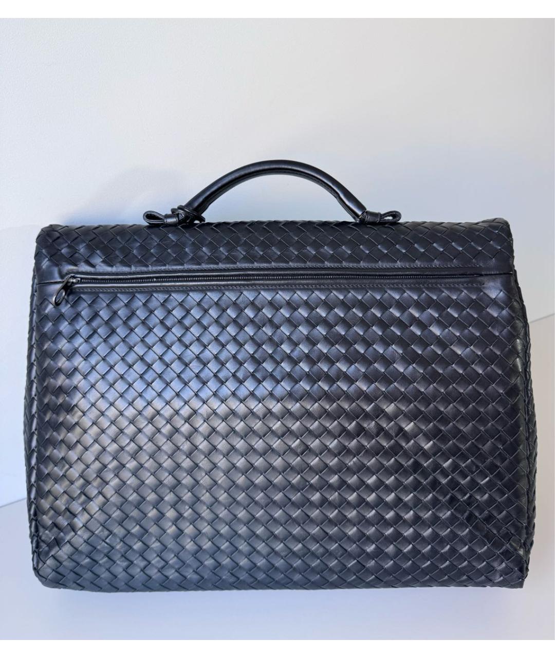 BOTTEGA VENETA Черный кожаный портфель, фото 4