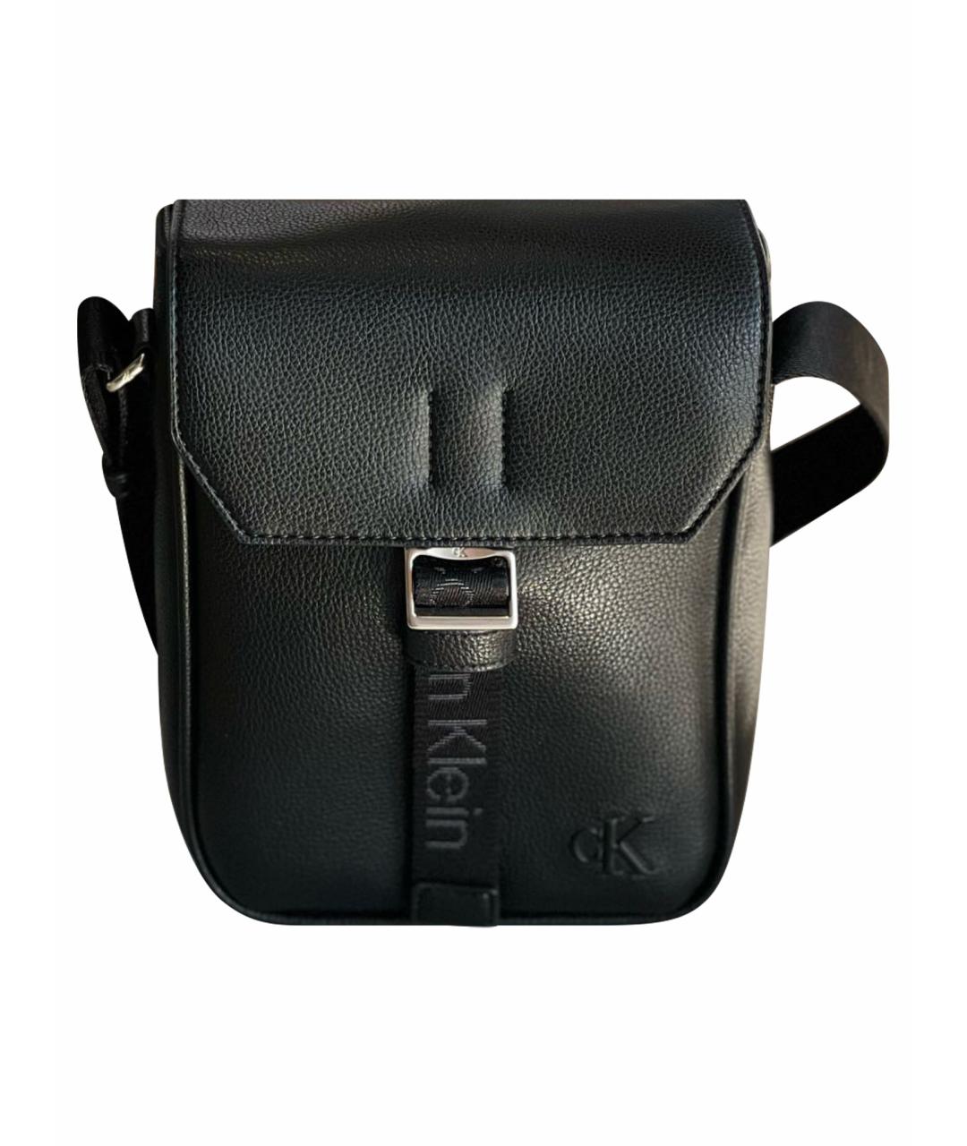 CALVIN KLEIN Черная сумка на плечо из искусственной кожи, фото 1