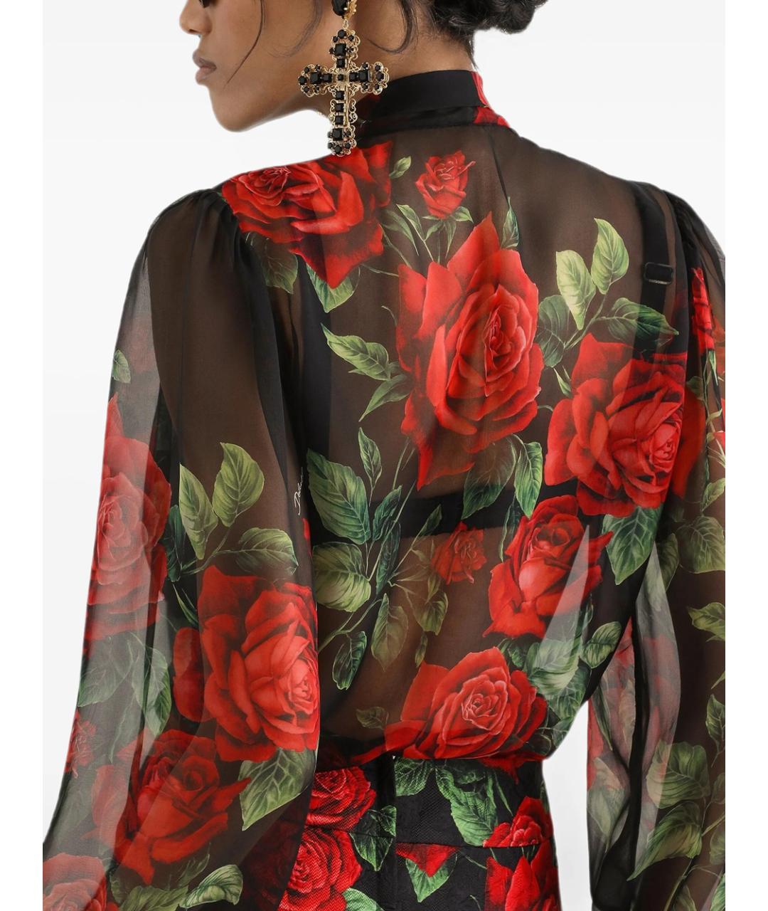 DOLCE&GABBANA Черная шелковая рубашка, фото 4