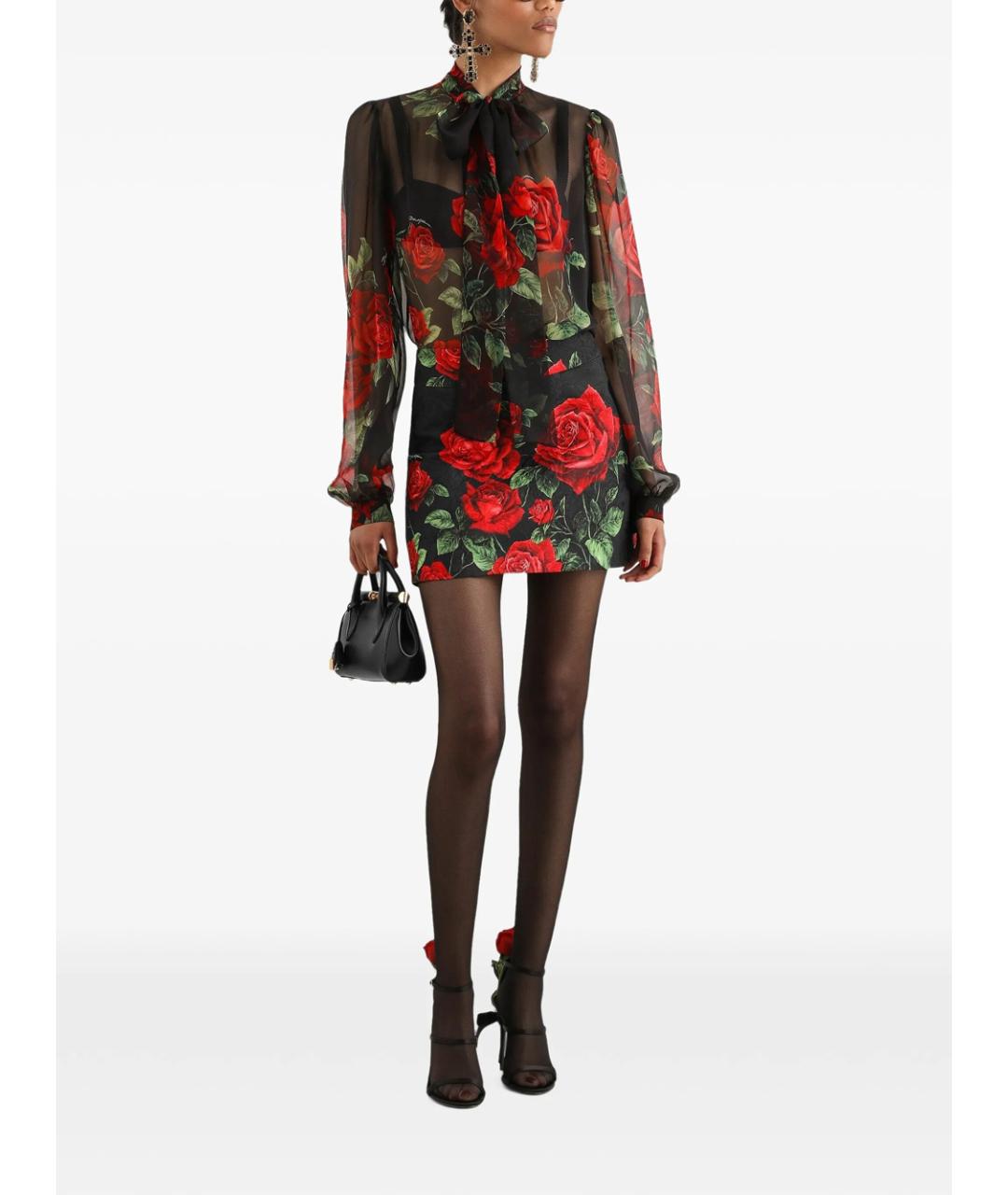 DOLCE&GABBANA Черная шелковая рубашка, фото 2