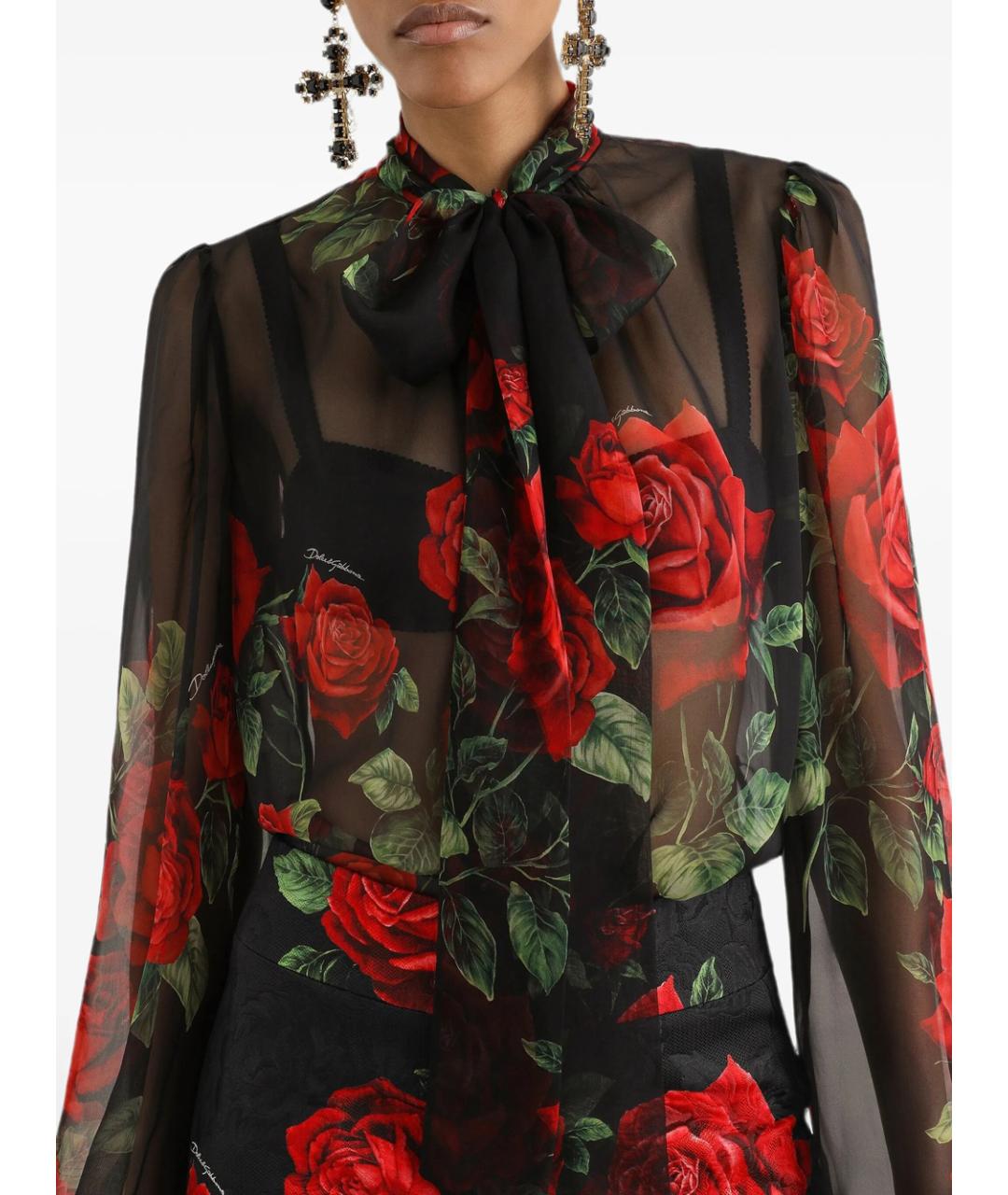 DOLCE&GABBANA Черная шелковая рубашка, фото 5