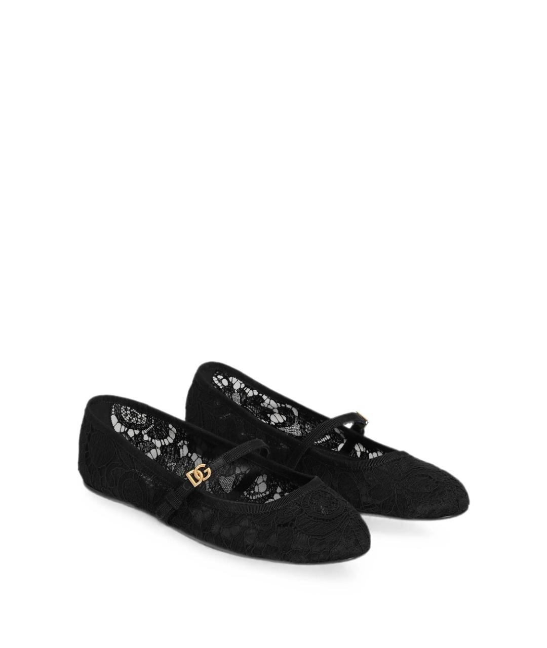 DOLCE&GABBANA Черные синтетические балетки, фото 3