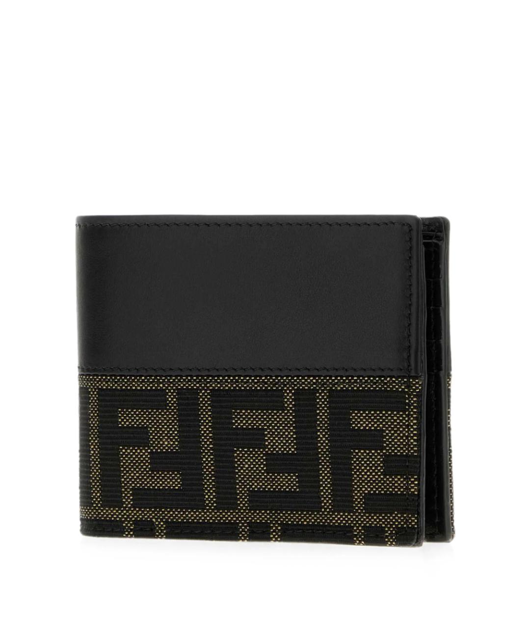 FENDI Черный кожаный кошелек, фото 2