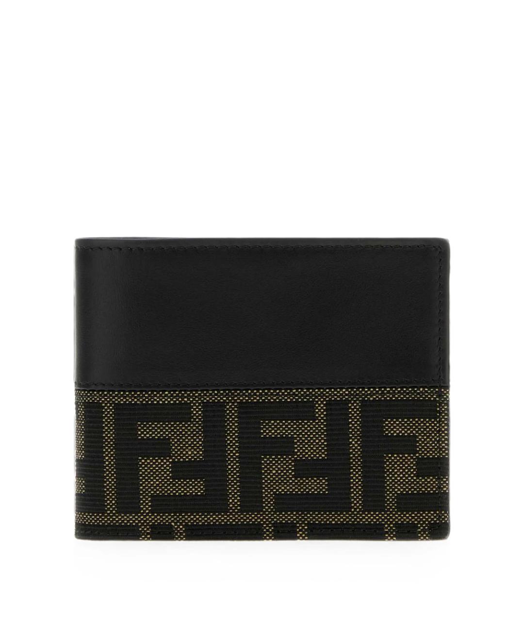 FENDI Черный кожаный кошелек, фото 1