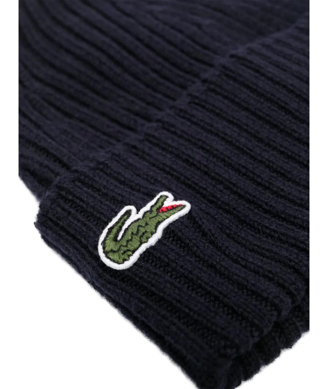 LACOSTE Синяя шерстяная шапка, фото 2
