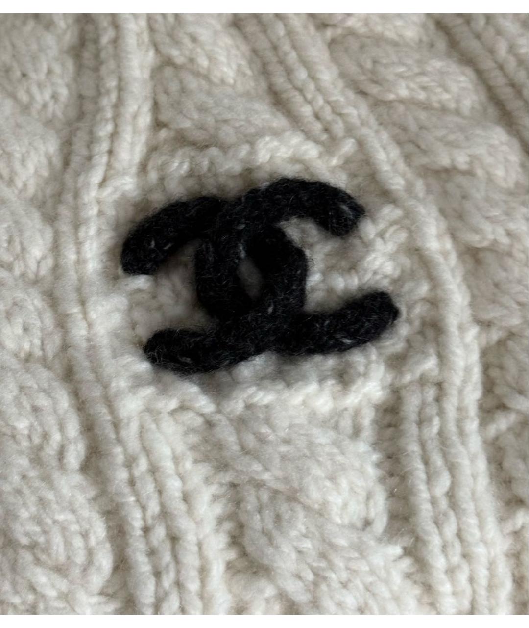 CHANEL Белая кашемировая шапка, фото 3
