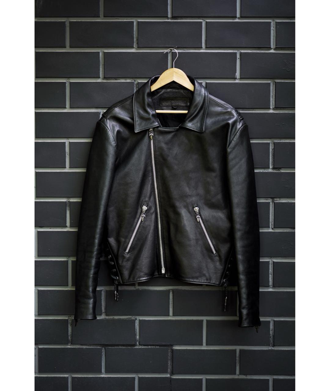 CHROME HEARTS Черная кожаная куртка, фото 4