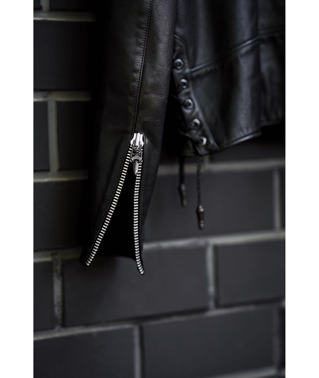 CHROME HEARTS Черная кожаная куртка, фото 5