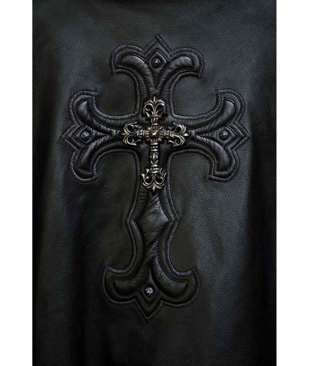 CHROME HEARTS Черная кожаная куртка, фото 3