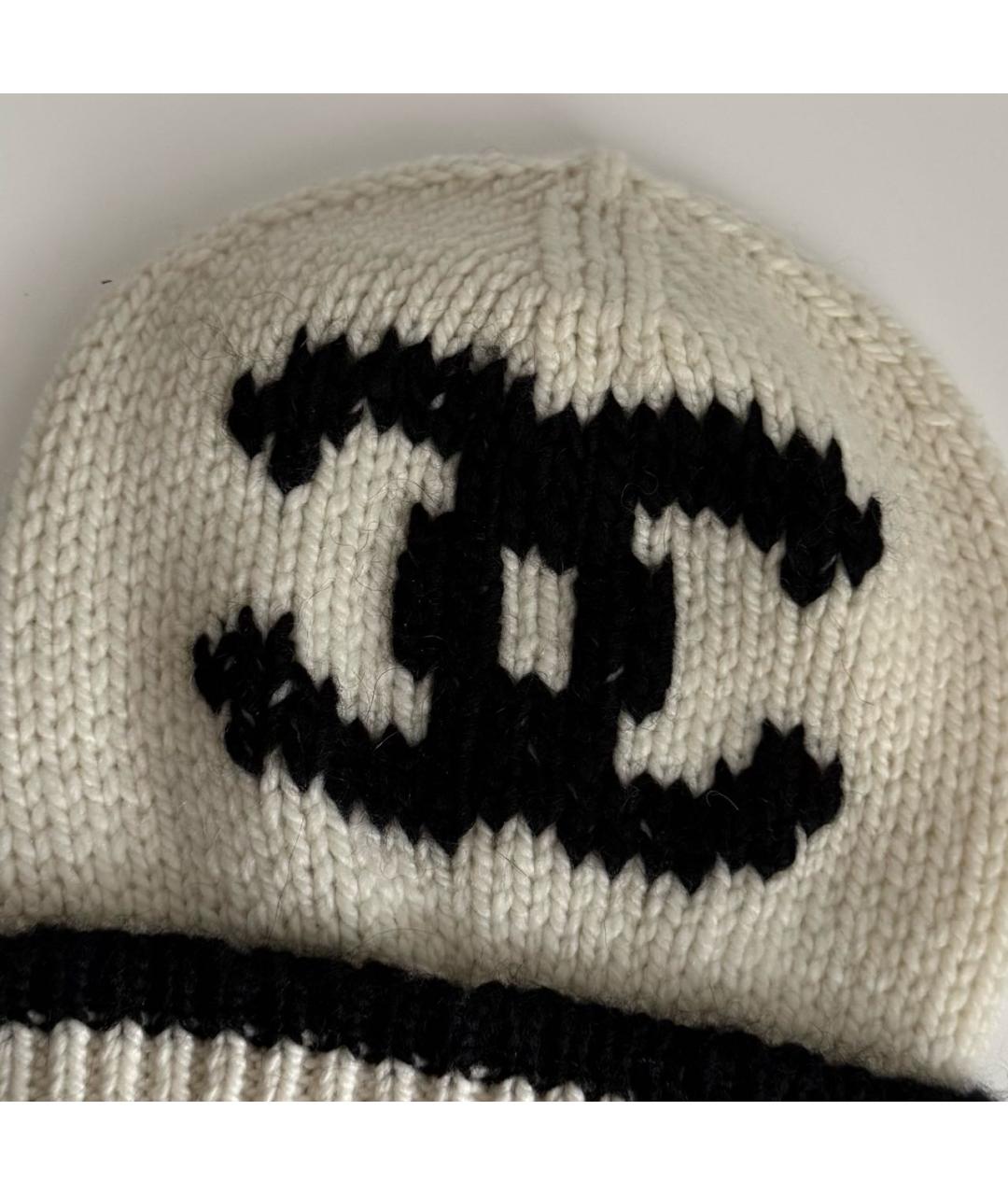 CHANEL Белая кашемировая шапка, фото 3