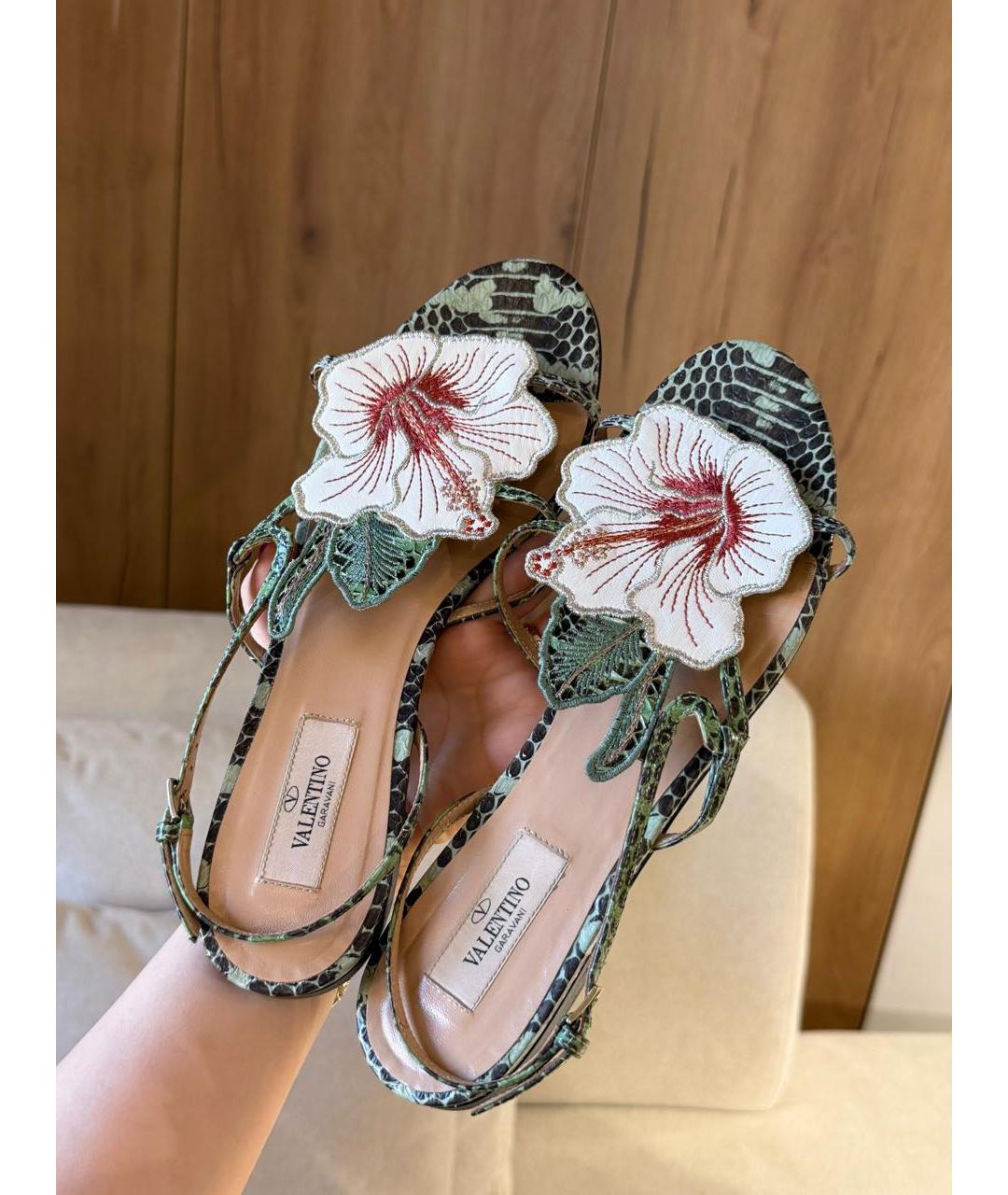 VALENTINO Мульти кожаные сандалии, фото 3