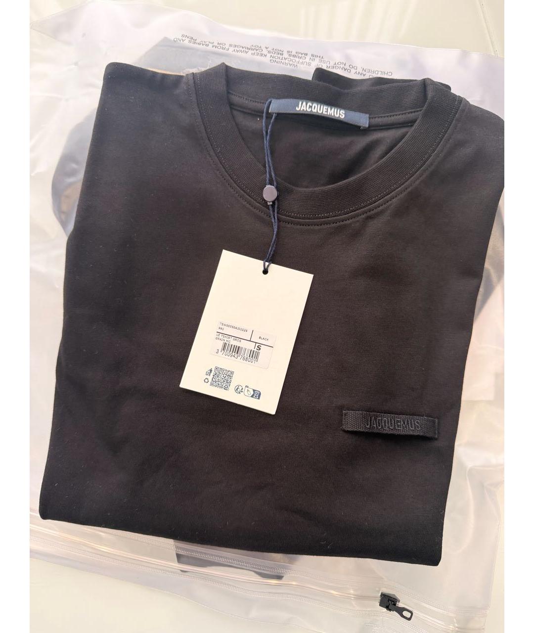 JACQUEMUS Черная хлопковая футболка, фото 3
