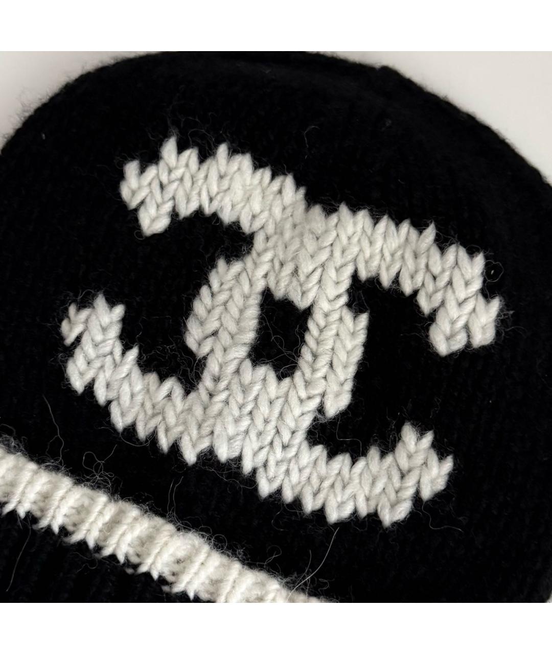 CHANEL Черная кашемировая шапка, фото 3