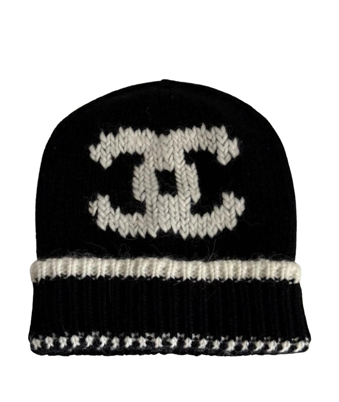 CHANEL Черная кашемировая шапка, фото 1
