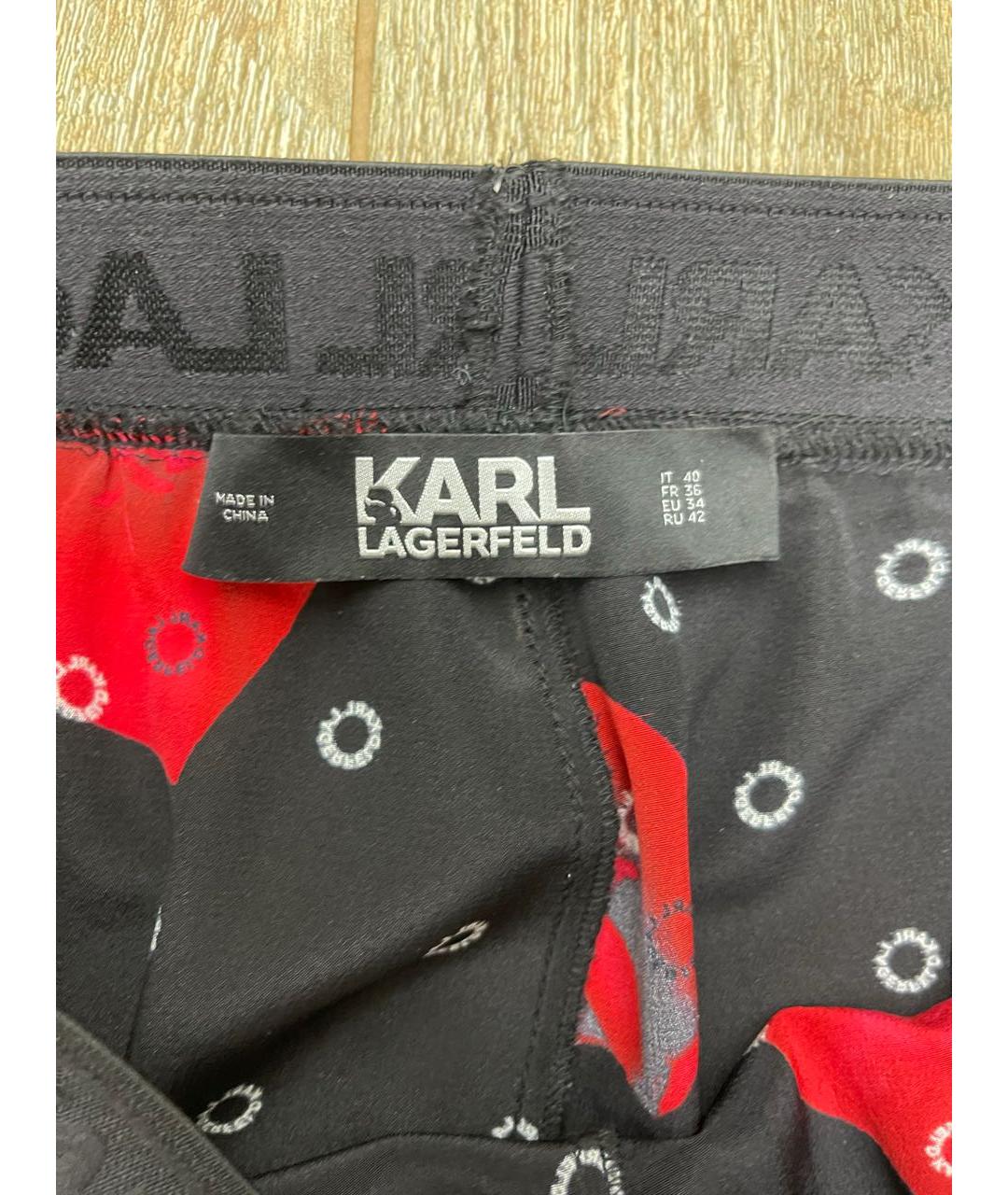 KARL LAGERFELD Мульти шелковые прямые брюки, фото 7