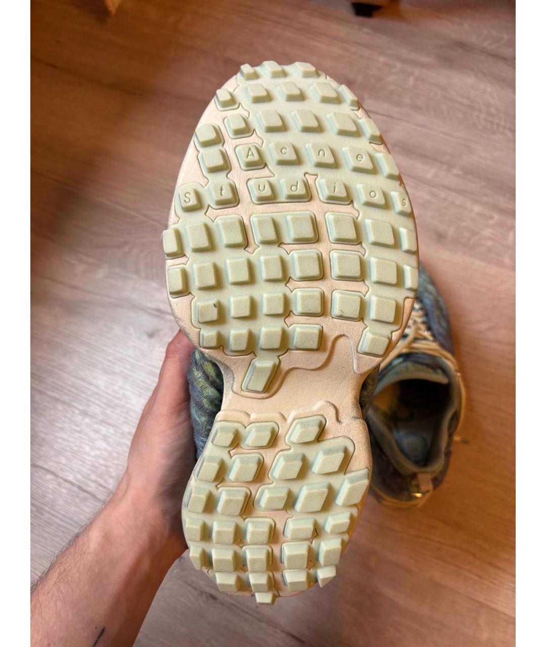 ACNE STUDIOS Зеленые текстильные низкие кроссовки / кеды, фото 6