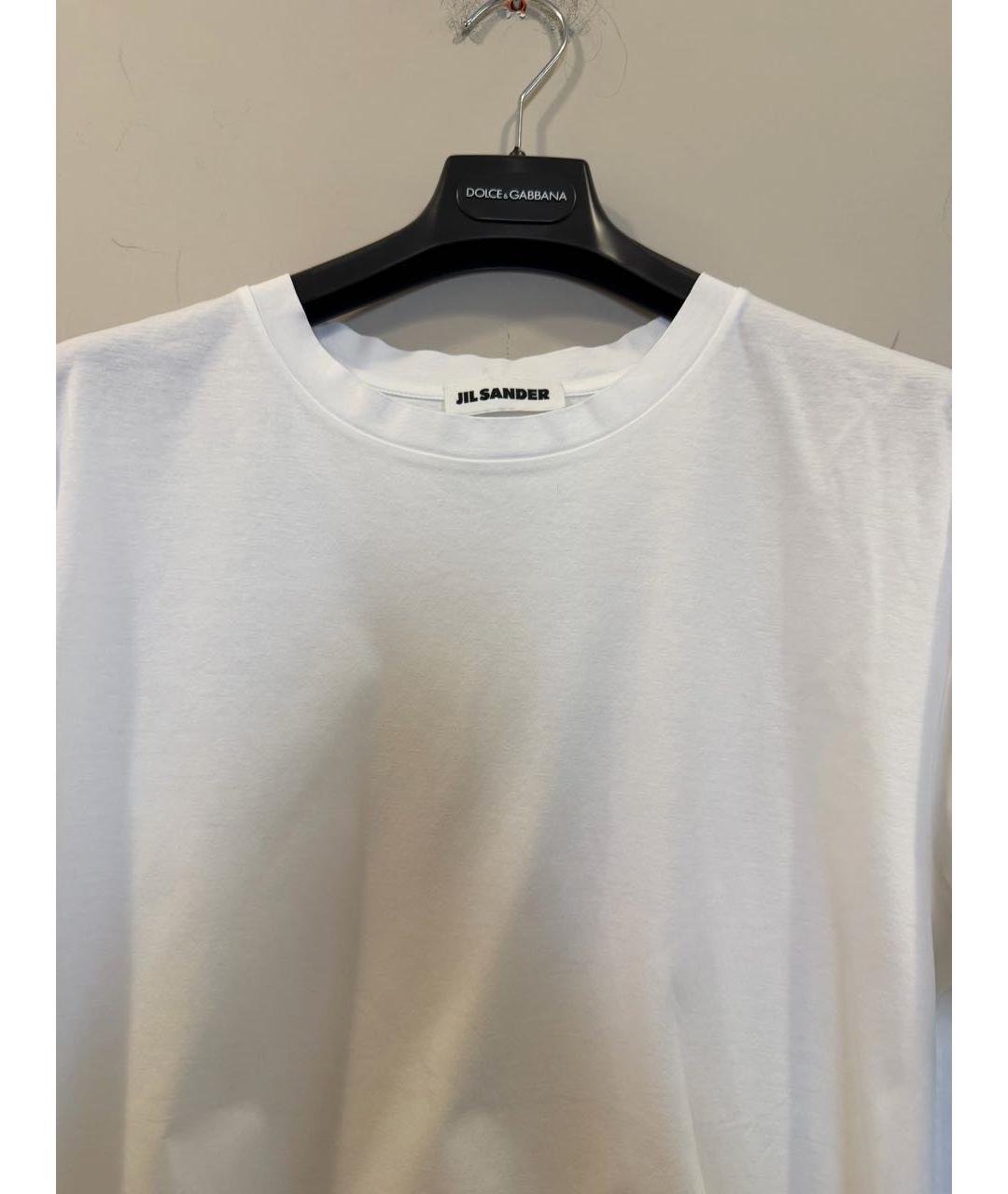 JIL SANDER Белая хлопковая футболка, фото 3