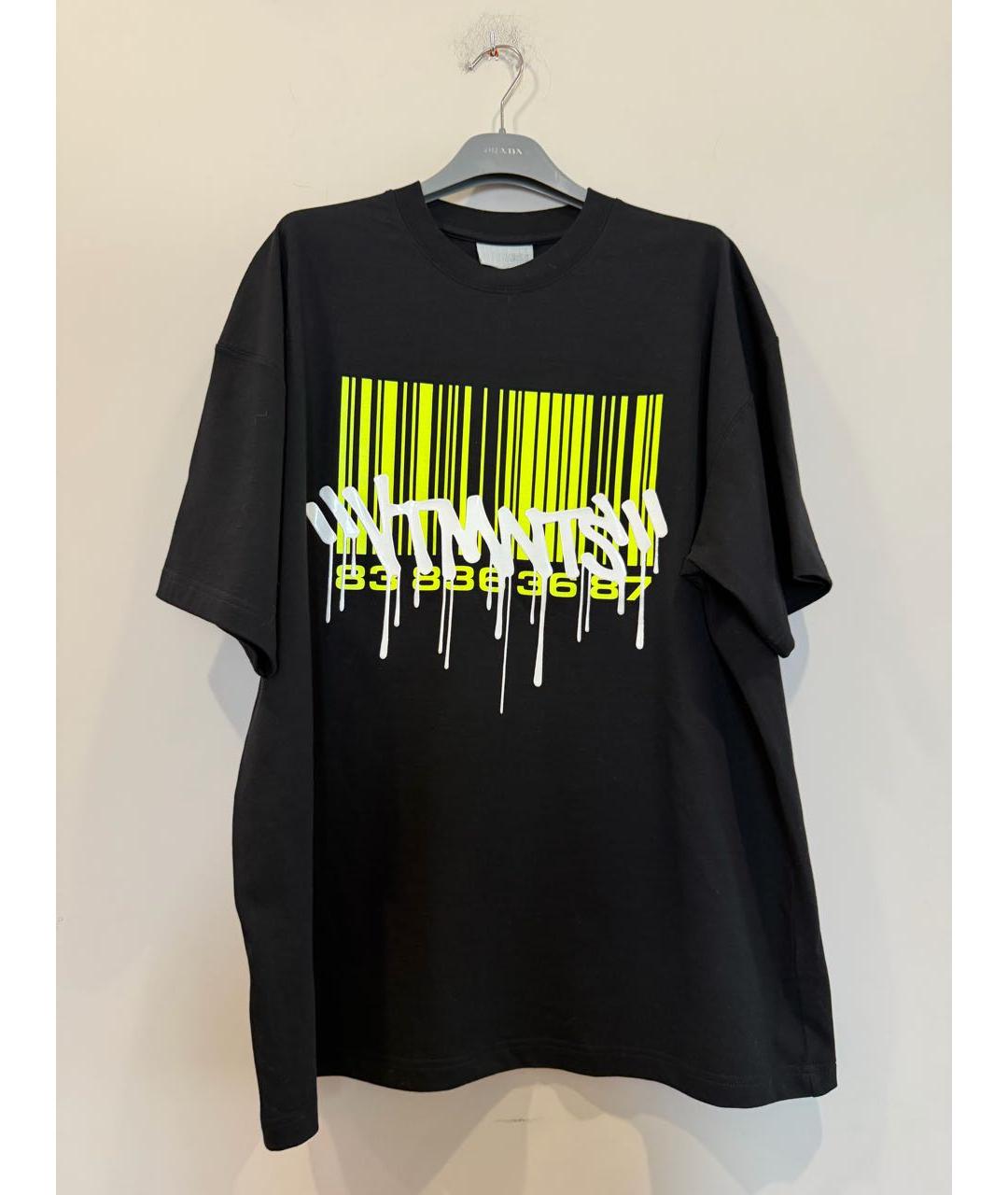 VETEMENTS Черная хлопковая футболка, фото 6