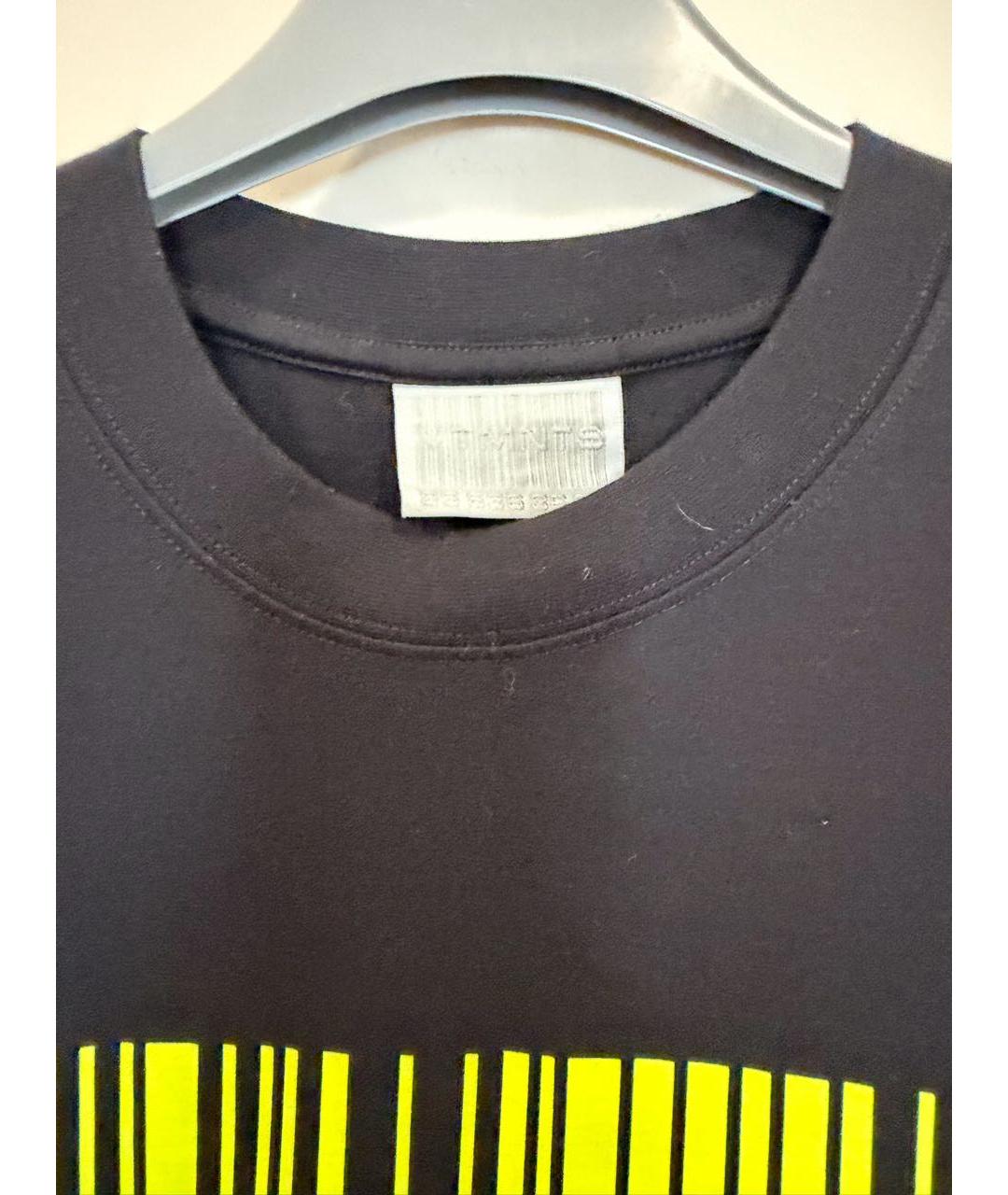 VETEMENTS Черная хлопковая футболка, фото 3