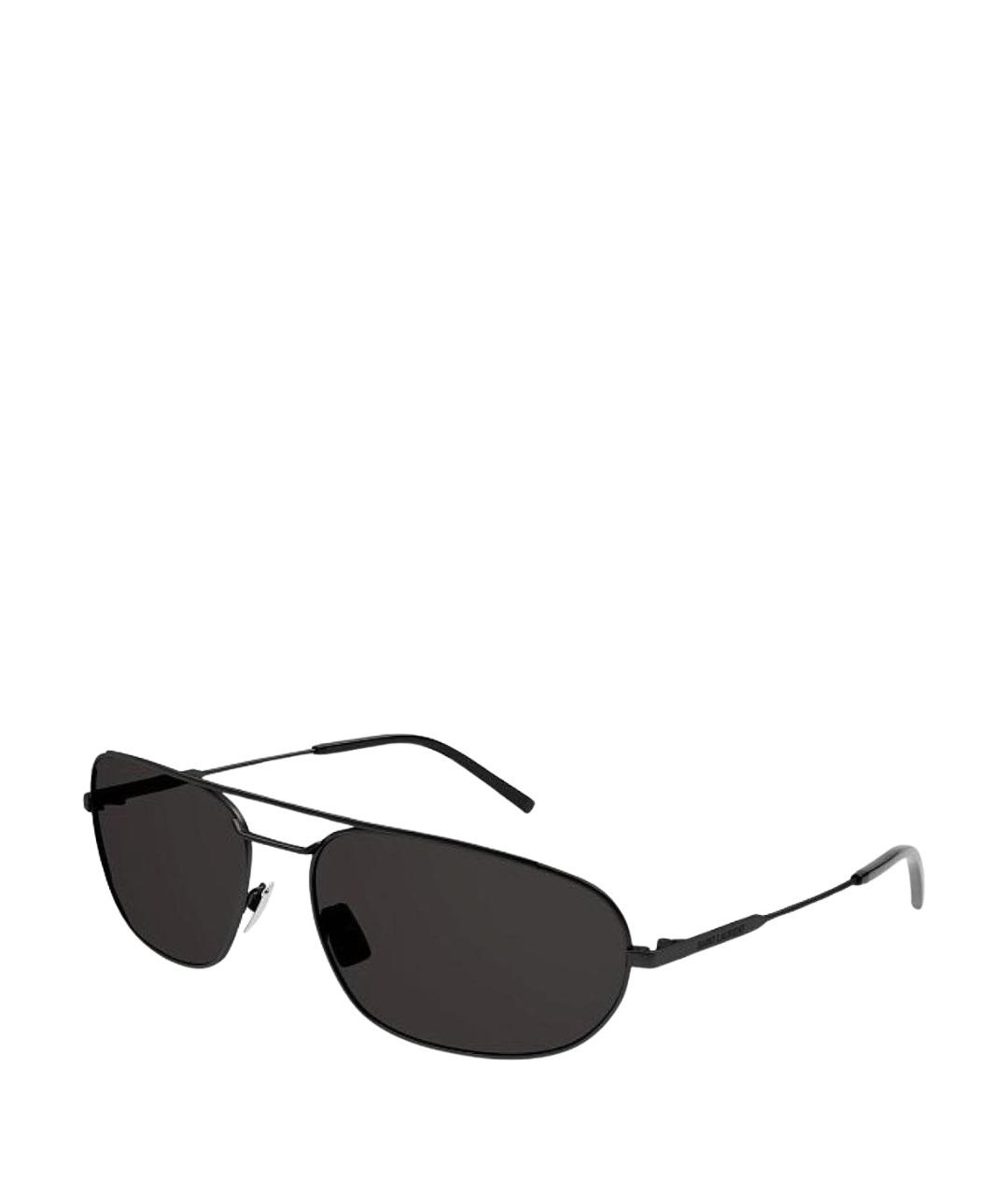 SAINT LAURENT Черные металлические солнцезащитные очки, фото 1