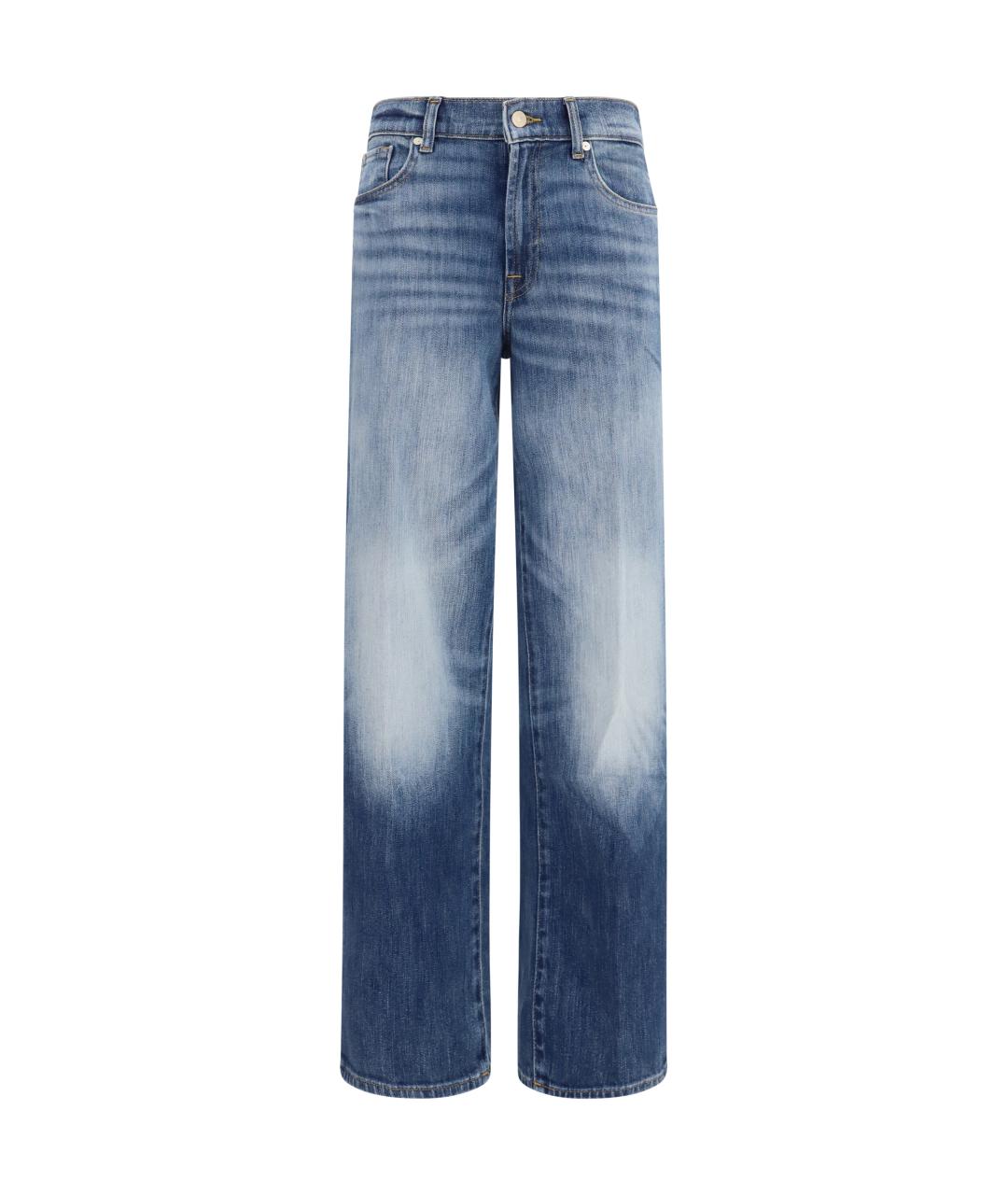 7 FOR ALL MANKIND Синие хлопковые прямые джинсы, фото 1