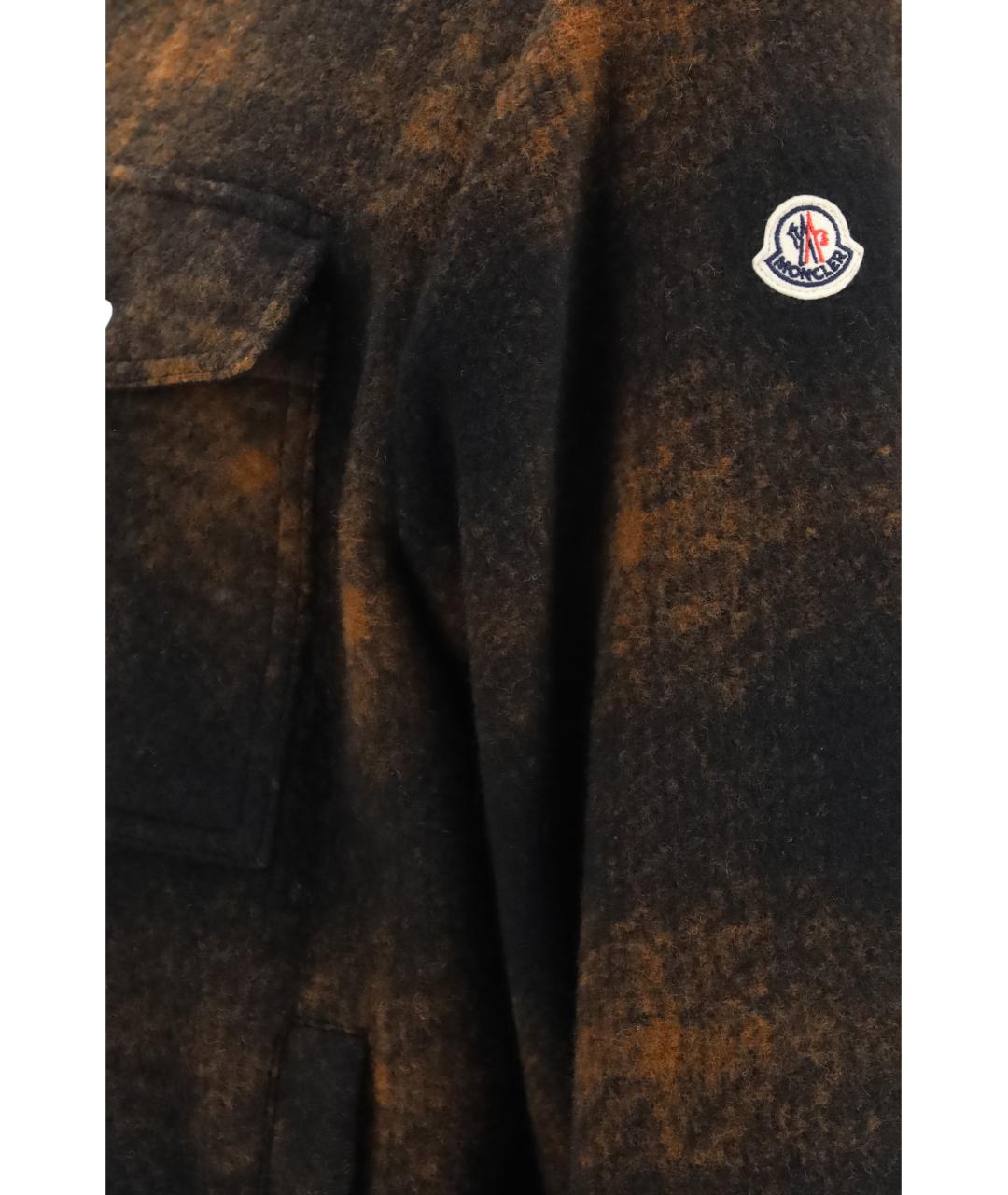 MONCLER Коричневая хлопко-полиэстеровая кэжуал рубашка, фото 3