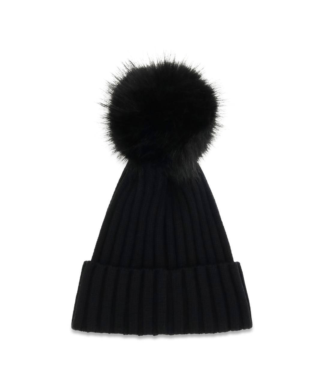 MONCLER Черная шерстяная шапка, фото 2