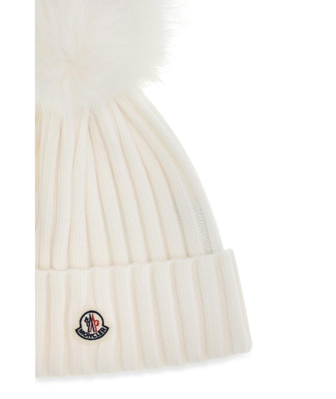 MONCLER Бежевая шерстяная шапка, фото 3