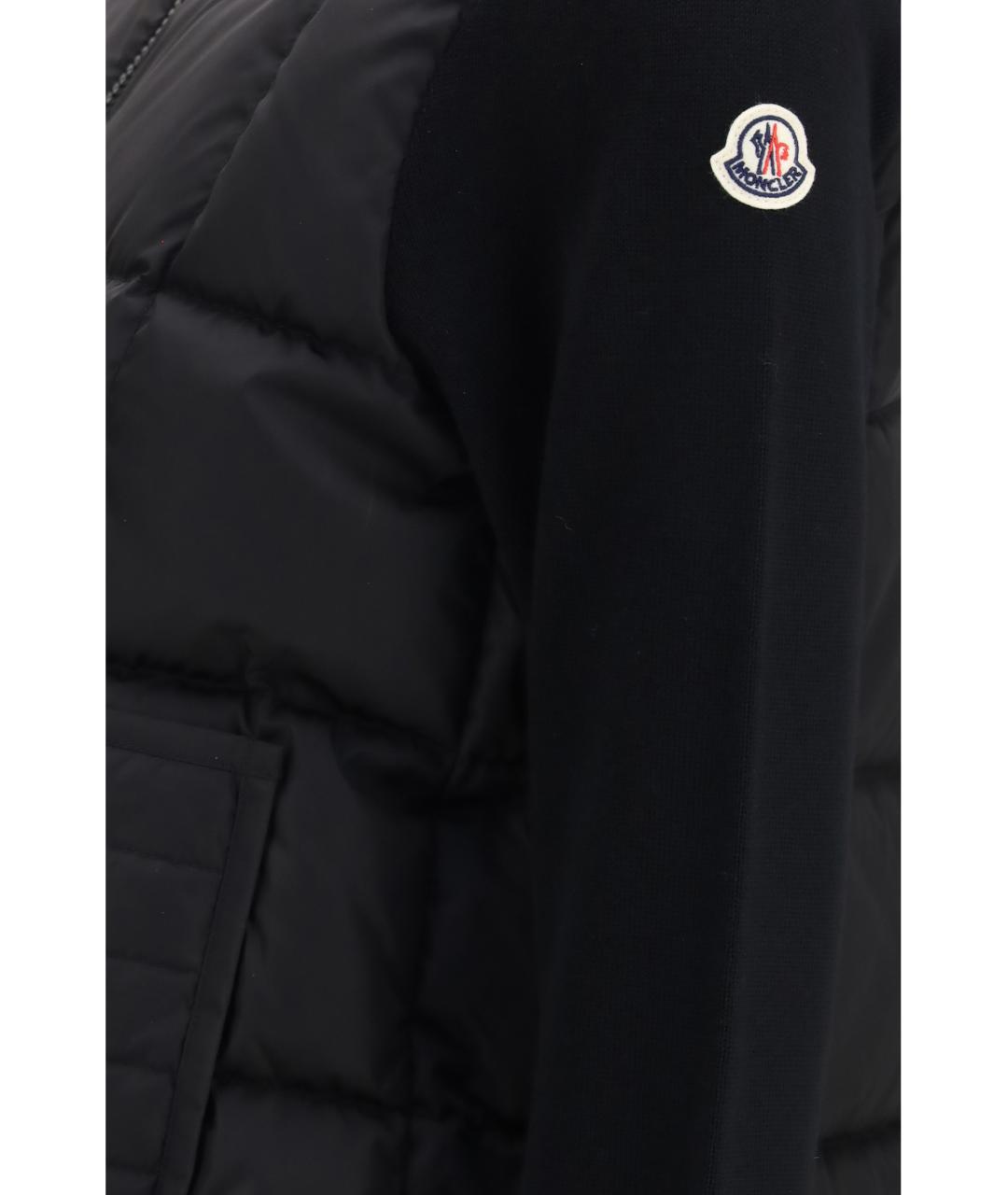 MONCLER Черный шерстяной кардиган, фото 3