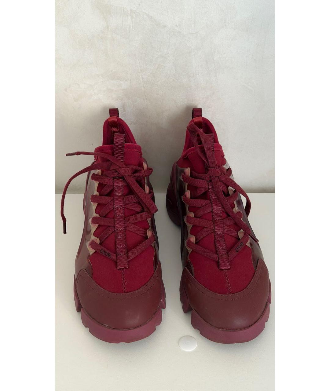 CHRISTIAN DIOR Бордовые неопреновые кроссовки, фото 2