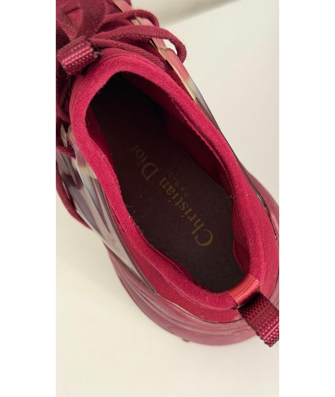 CHRISTIAN DIOR Бордовые неопреновые кроссовки, фото 6