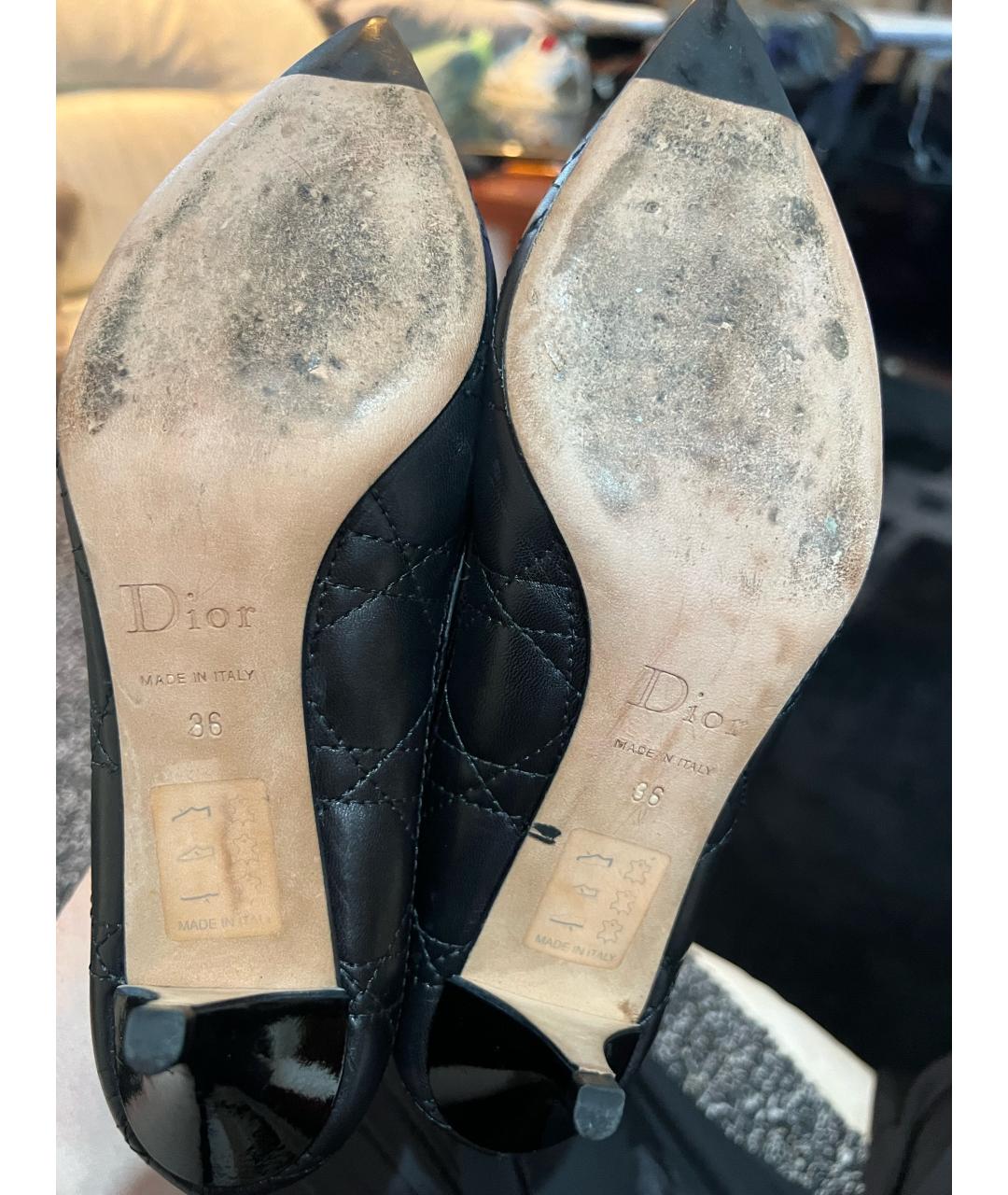 CHRISTIAN DIOR Черные кожаные туфли, фото 5