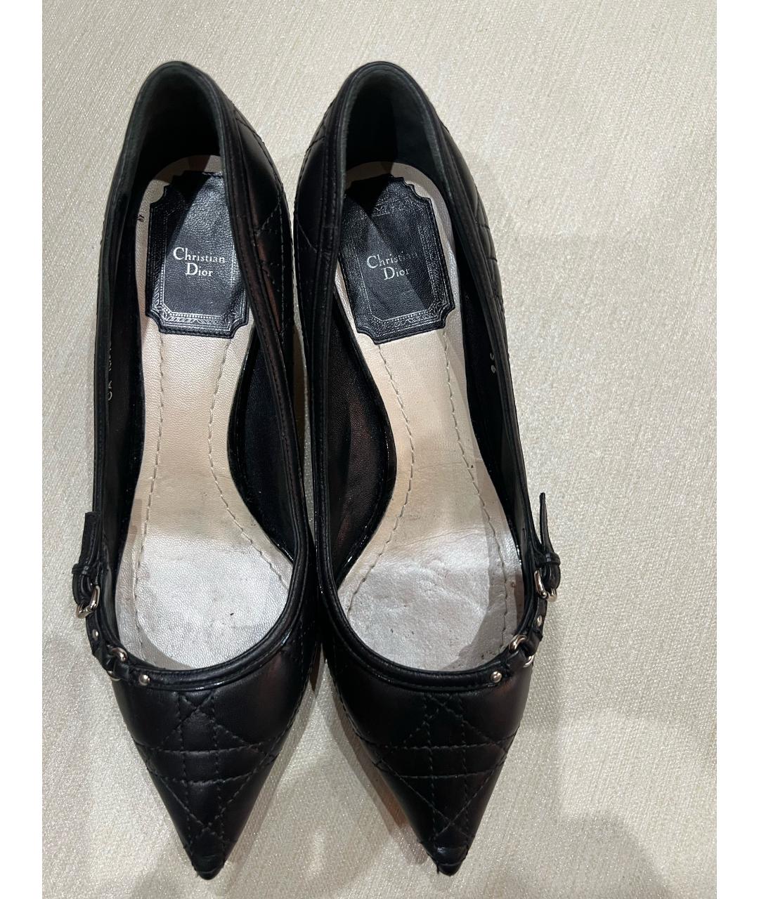 CHRISTIAN DIOR Черные кожаные туфли, фото 2